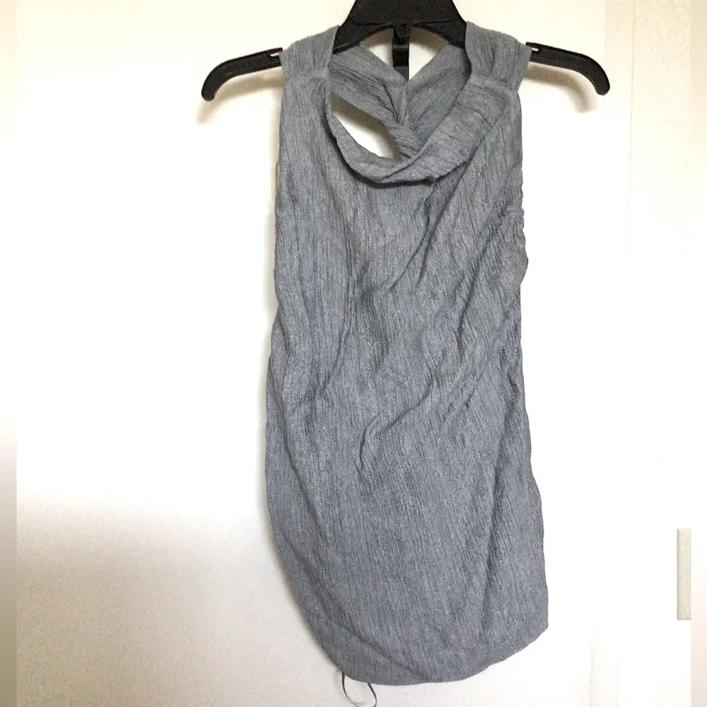 Zara Backless Crinkle Textured Twist Back Top